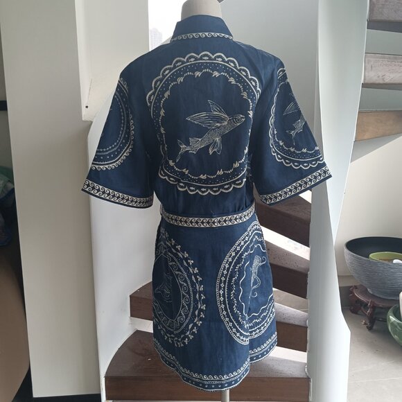 Alemais Oceane Mini Dress Navy - Picture 6 of 12